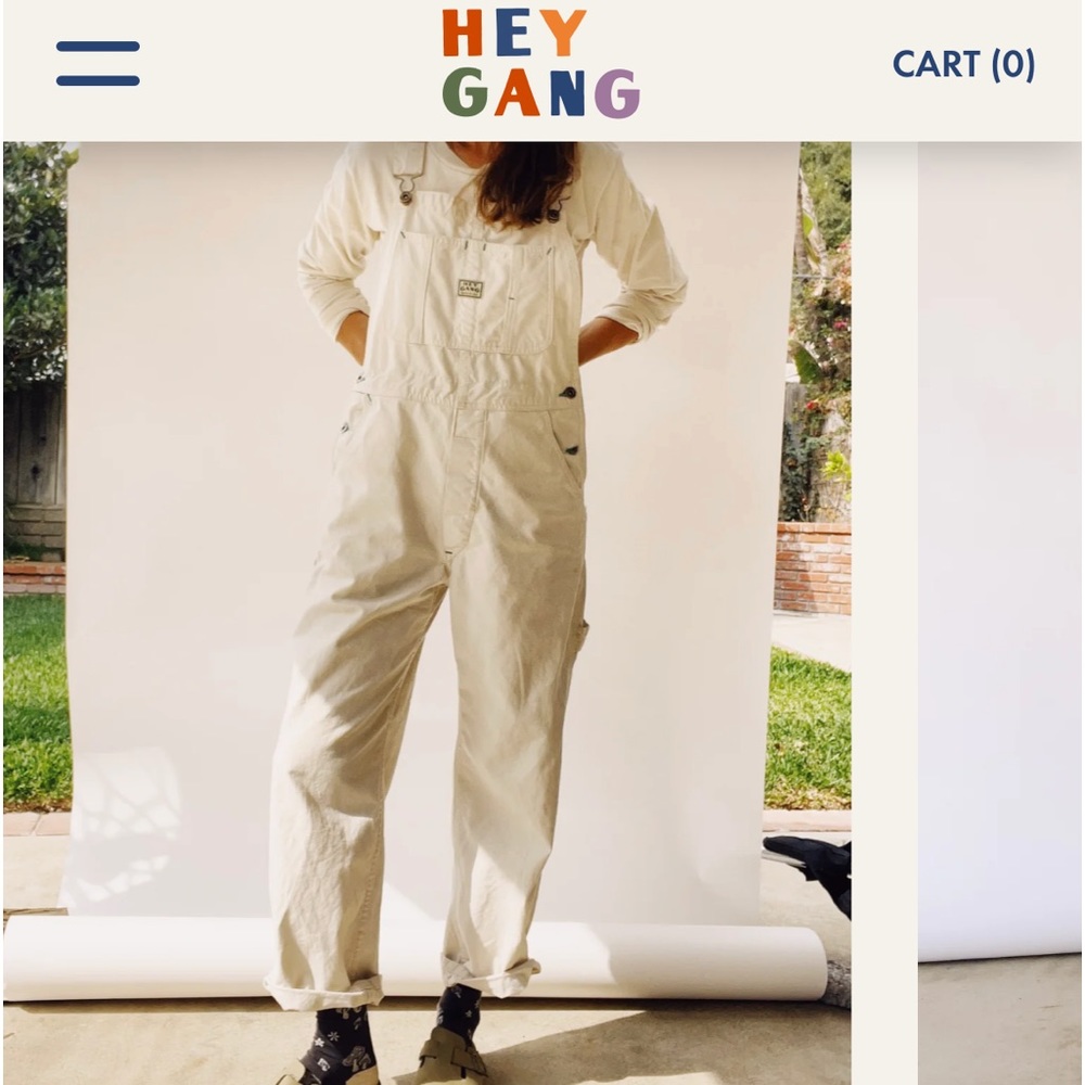 Hey Gang Sz 4 / XL The Miner Overalls in Natural Unisex